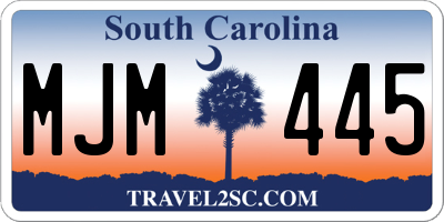 SC license plate MJM445
