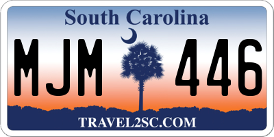 SC license plate MJM446