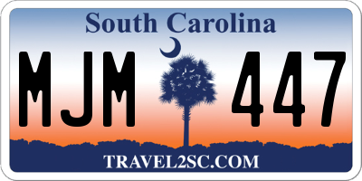 SC license plate MJM447