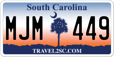 SC license plate MJM449