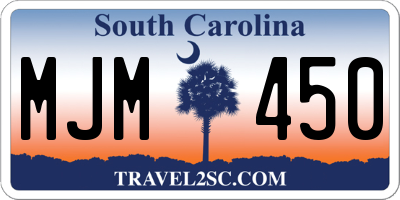 SC license plate MJM450