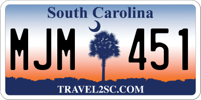 SC license plate MJM451