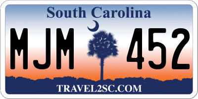SC license plate MJM452
