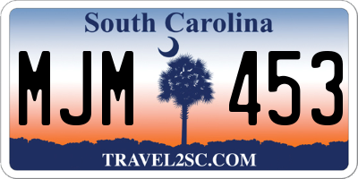 SC license plate MJM453
