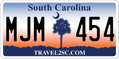 SC license plate MJM454