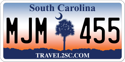 SC license plate MJM455