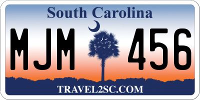 SC license plate MJM456