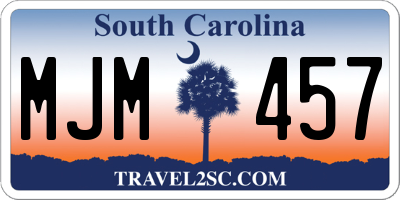 SC license plate MJM457