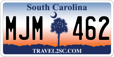 SC license plate MJM462