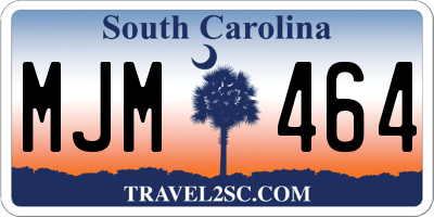 SC license plate MJM464