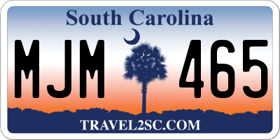 SC license plate MJM465