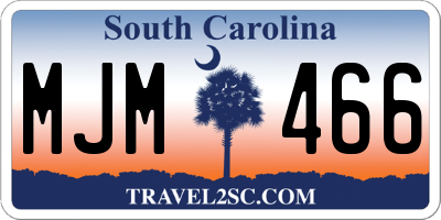 SC license plate MJM466