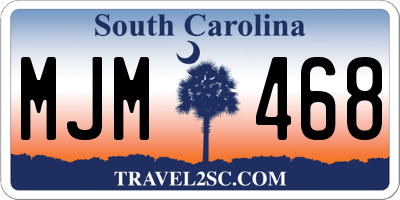 SC license plate MJM468