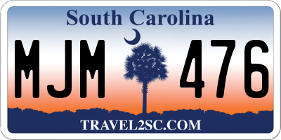SC license plate MJM476