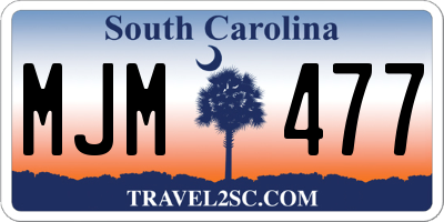 SC license plate MJM477