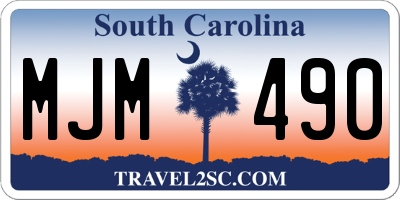SC license plate MJM490