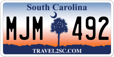 SC license plate MJM492