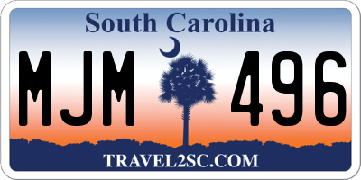 SC license plate MJM496