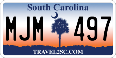 SC license plate MJM497