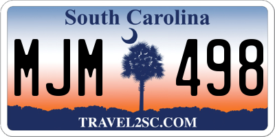 SC license plate MJM498