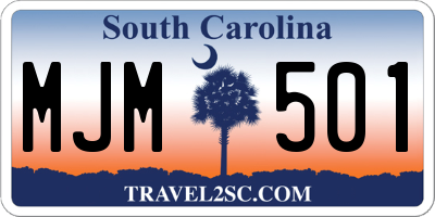 SC license plate MJM501