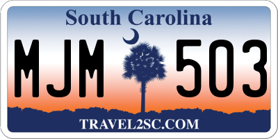 SC license plate MJM503