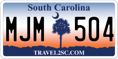 SC license plate MJM504