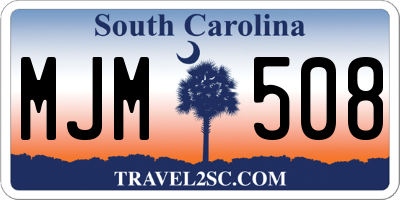 SC license plate MJM508