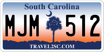 SC license plate MJM512