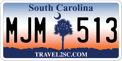 SC license plate MJM513