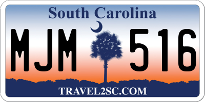 SC license plate MJM516