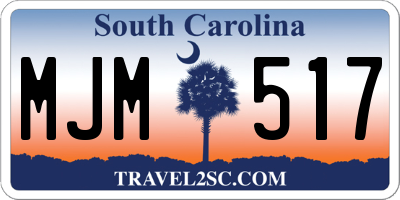 SC license plate MJM517