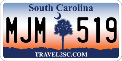 SC license plate MJM519