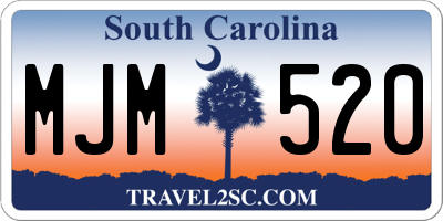 SC license plate MJM520