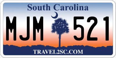 SC license plate MJM521