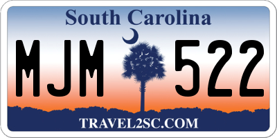 SC license plate MJM522