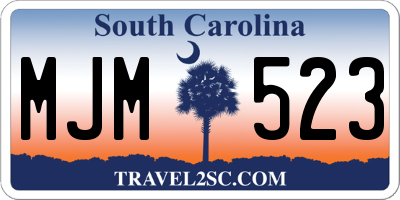 SC license plate MJM523
