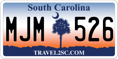 SC license plate MJM526