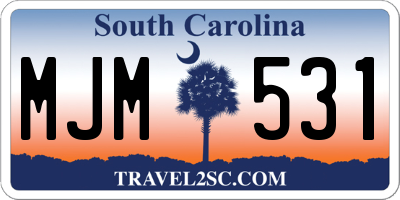 SC license plate MJM531