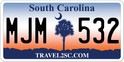 SC license plate MJM532