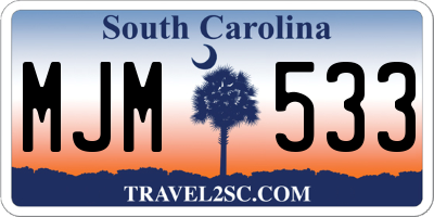 SC license plate MJM533