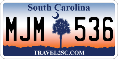 SC license plate MJM536