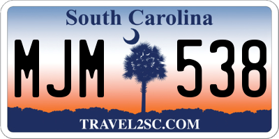 SC license plate MJM538