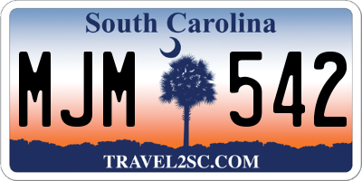 SC license plate MJM542