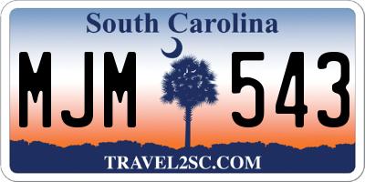 SC license plate MJM543