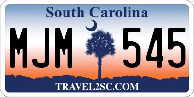 SC license plate MJM545