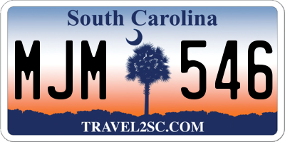 SC license plate MJM546
