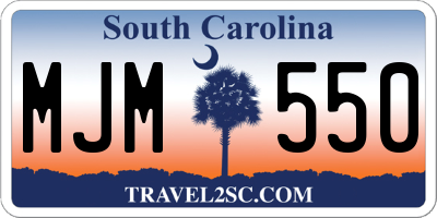 SC license plate MJM550