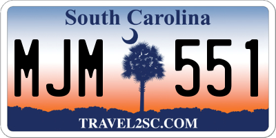 SC license plate MJM551