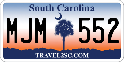 SC license plate MJM552